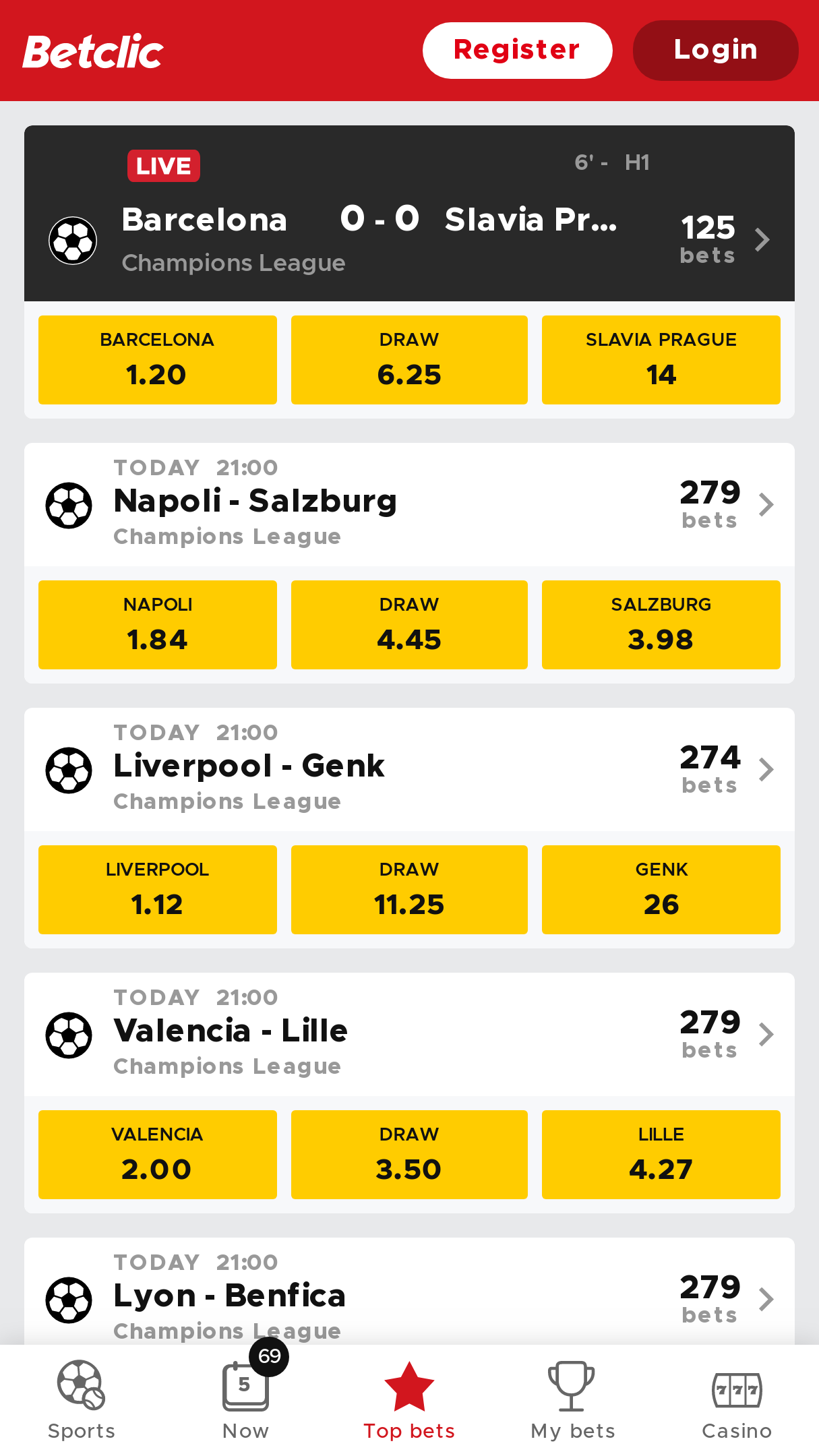 Betclic app Screenshot Betclic app Screenshot