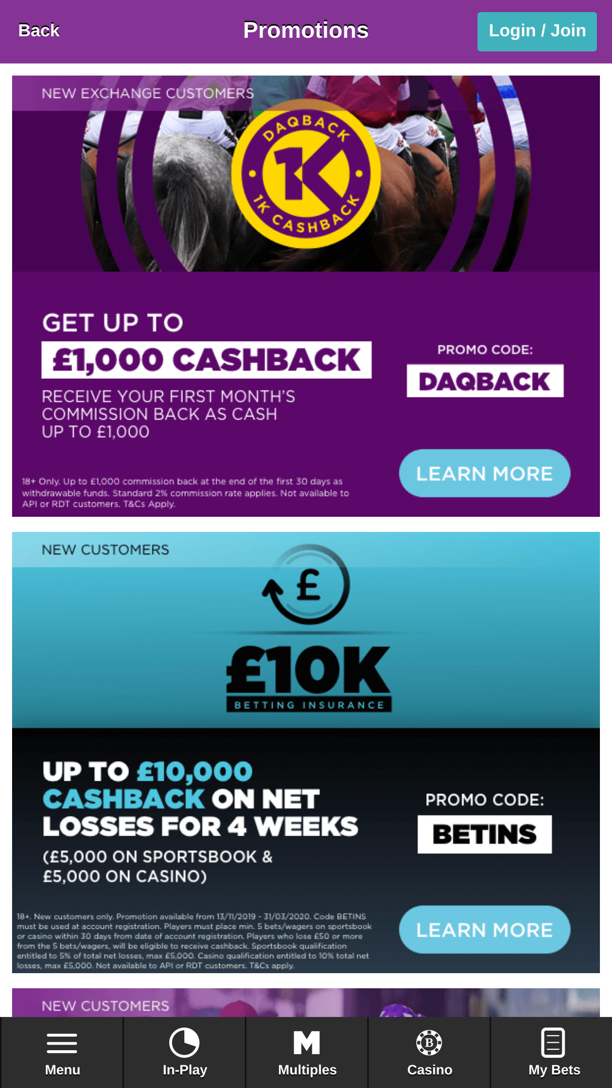 Betdaq app Screenshot Betdaq app Screenshot