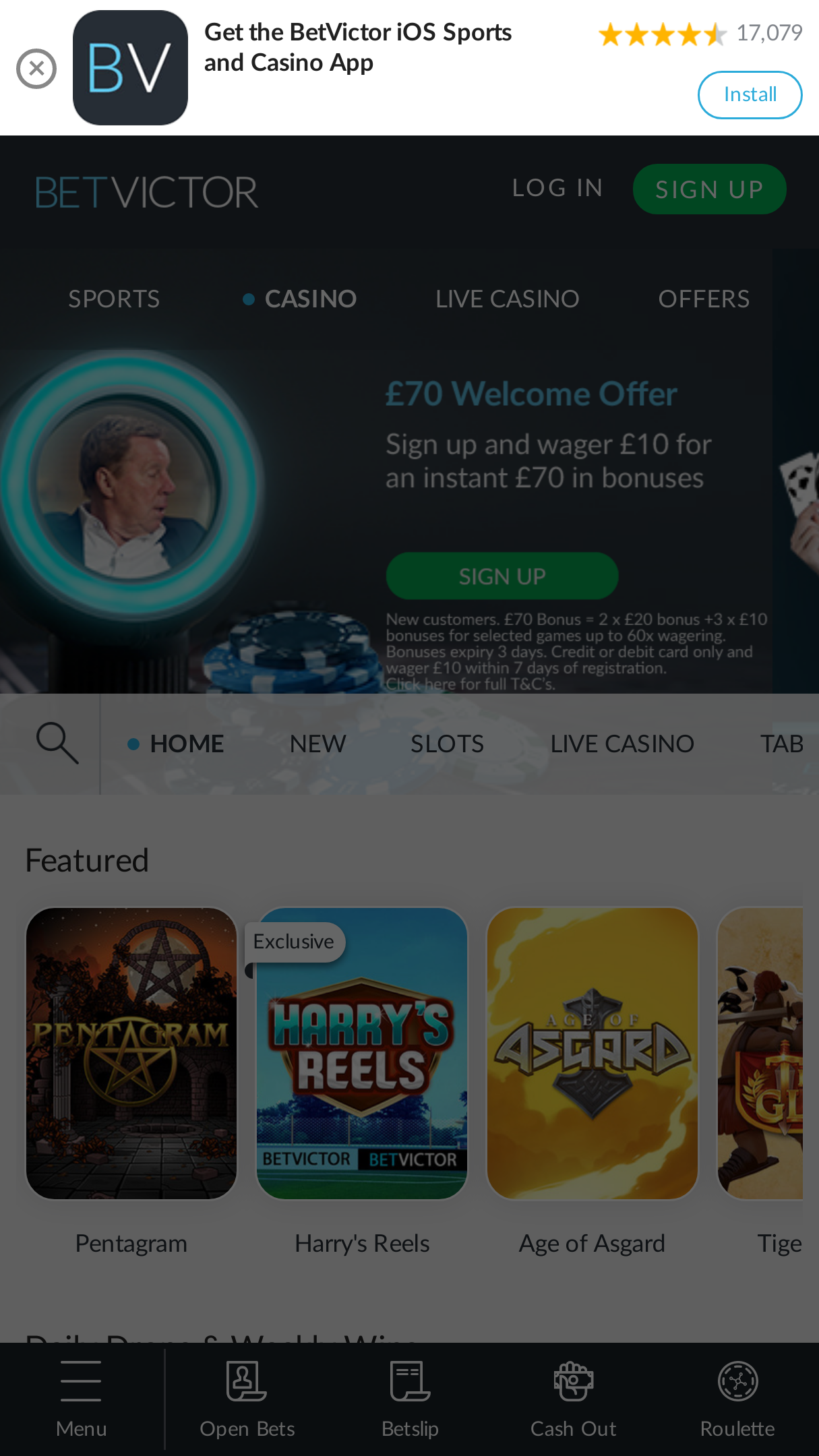 Betvictor app Screenshot Betvictor app Screenshot