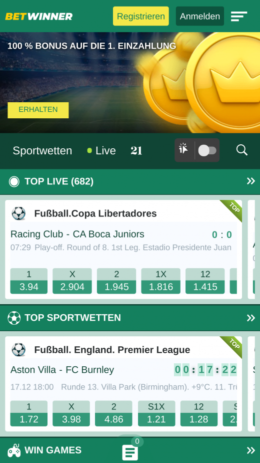 Betwinner App Android