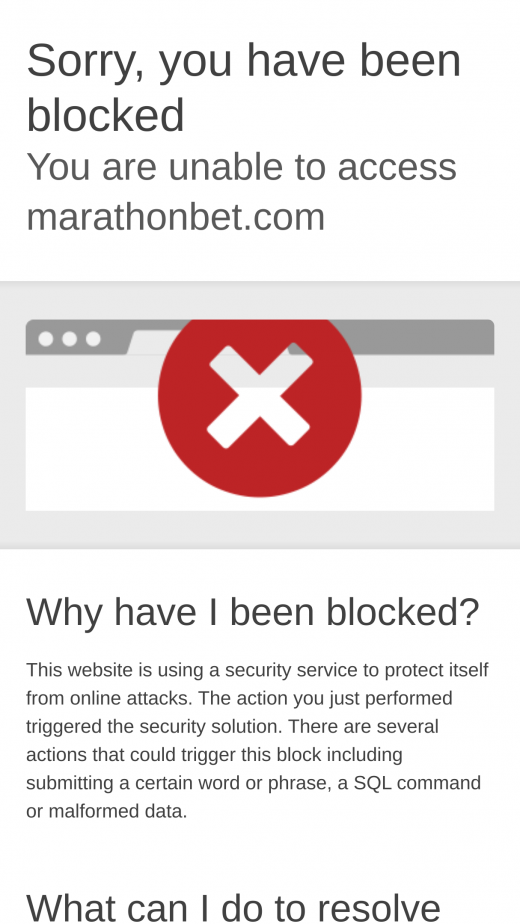 Marathonbet app Screenshot