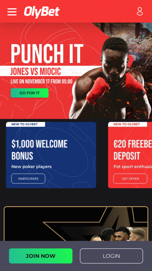 OlyBet app Screenshot