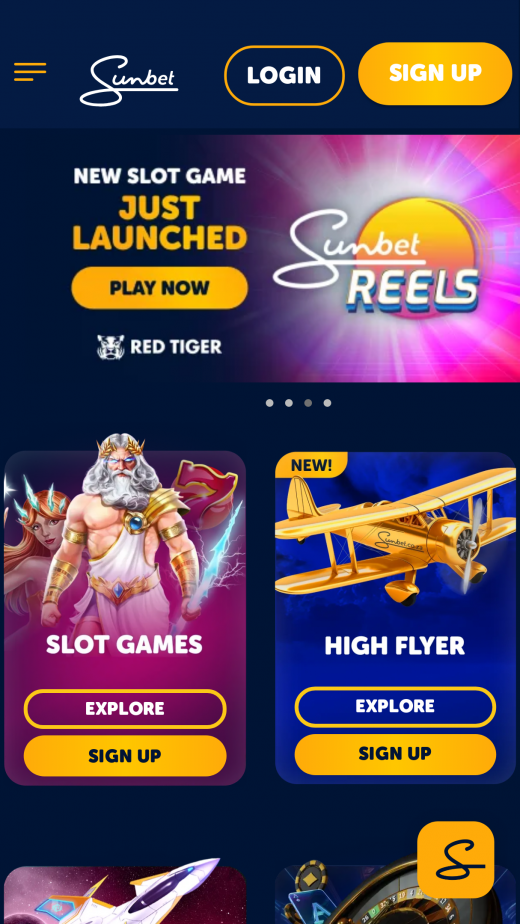 Sunbet apps Screenshot