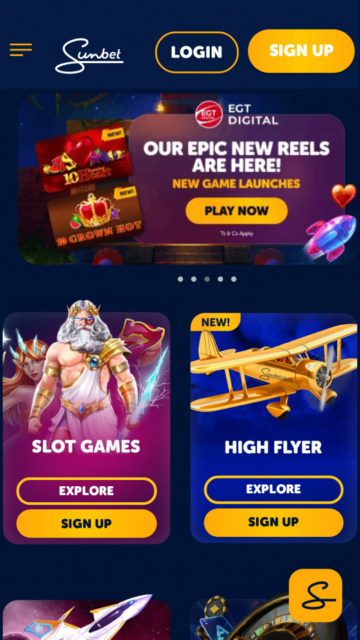 Sunbet apps Screenshot