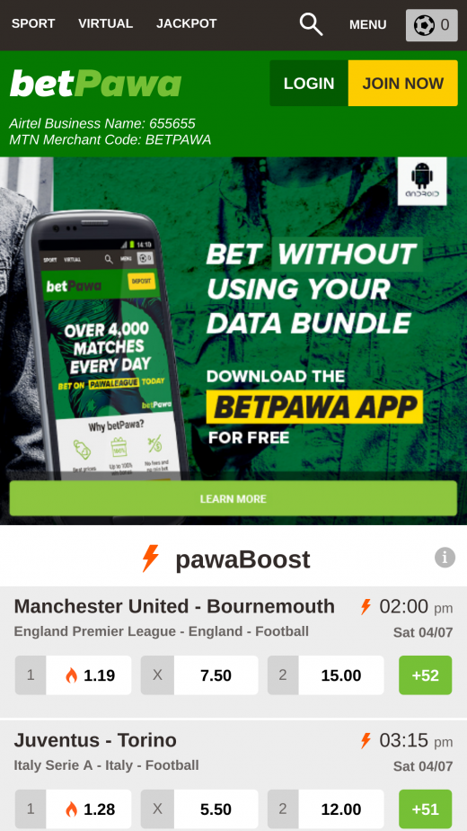 betPawa Screenshot