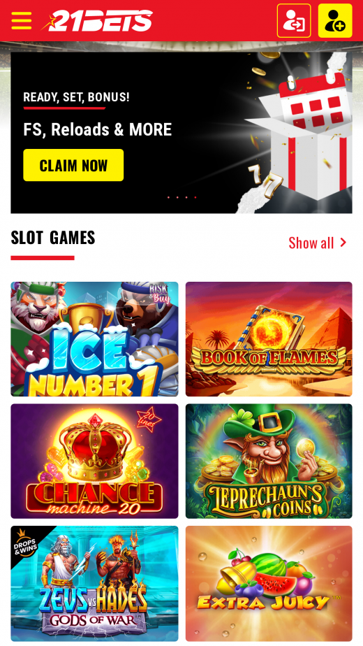 21Bets Apps Screenshot