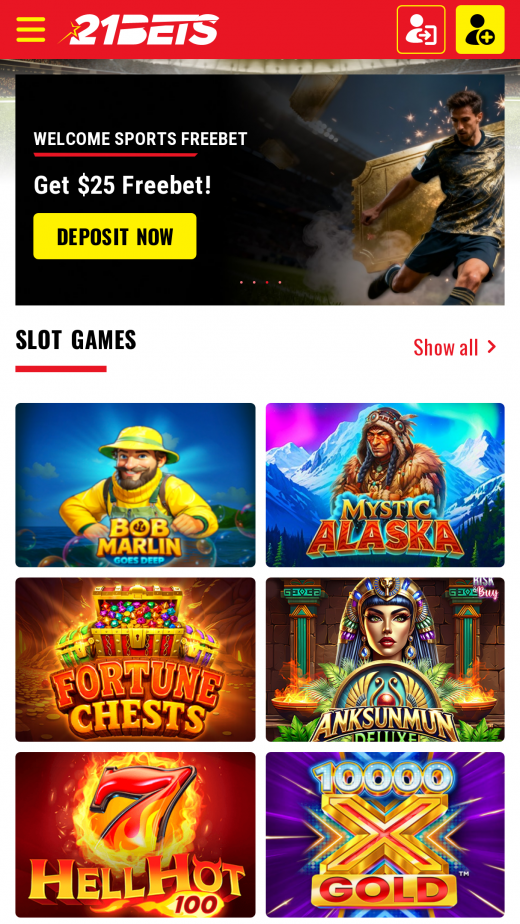 21Bets Apps Screenshot