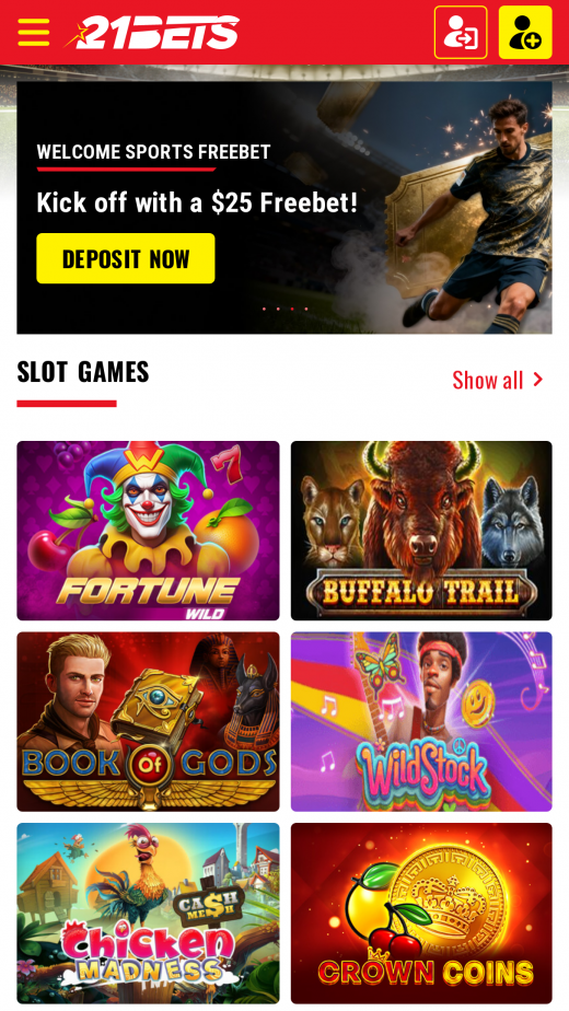 21Bets Apps Screenshot